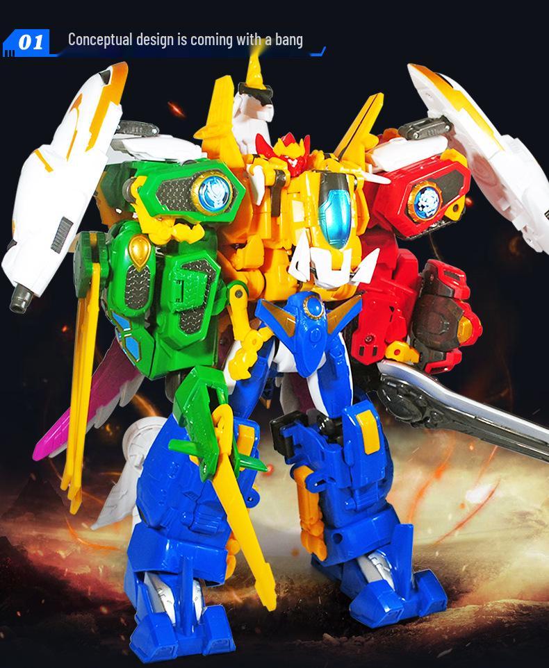 6-in-1 Transforming Mecha: Azure Dragon & Unicorn Adventures