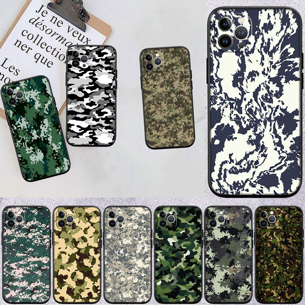 CJ22 Camouflage Art Soft Shell Phone Case for Samsung Galaxy S20 S21 S22 Ultra FE + Plus A21S A22 A24 A25 A26 A30 A30S A31