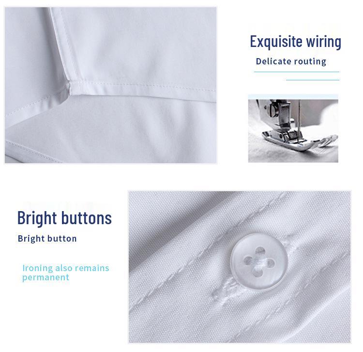 Iron-Free Slim Fit Men's White Short Sleeve Business Shirt - Anti-Wrinkle Professional Autumn Wear