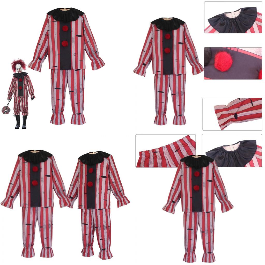 Clown Cosplay Costume For Halloween And Stage Performance With Polyester Fabric For Men And Women