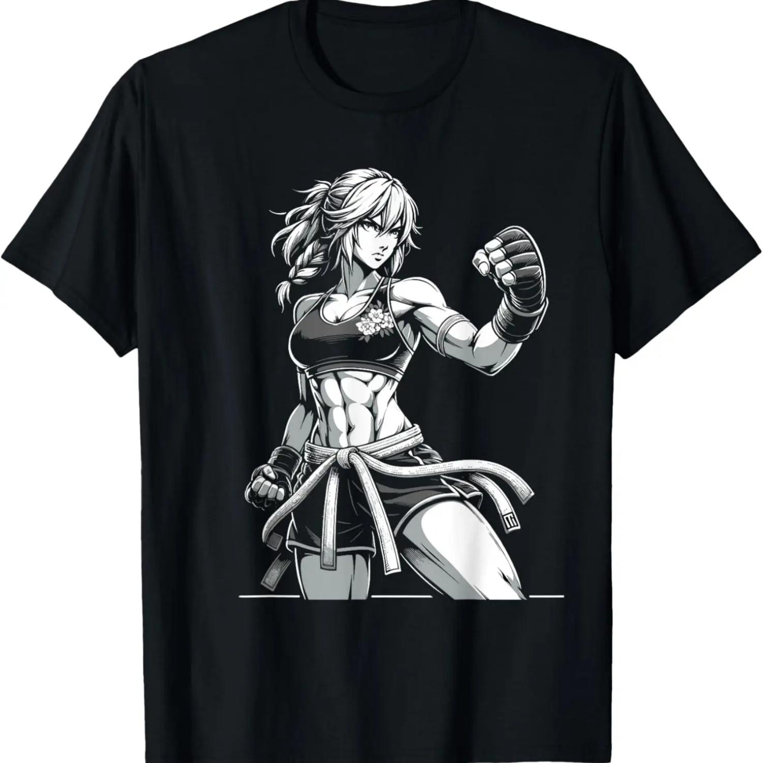 Anime Girl Fighter _ Anime Gym Cute Vintage T-Shirt XXXXL