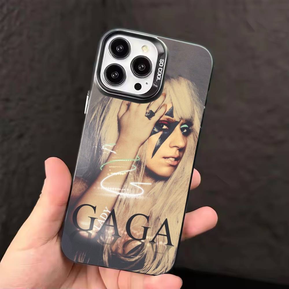 L-Lady Singer G-Gaga Phone Case For iPhone 17 16 15 14 13 12 11 Pro Max Plus Silver candy Matte Cover