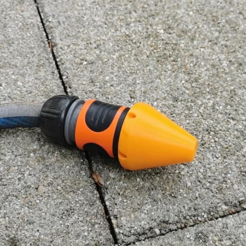 Drain Rinsing Nozzle 7 Cm Plastic Tapered Head with Stem Fitting for Gutter, Drain Channel and Home Drain Care
