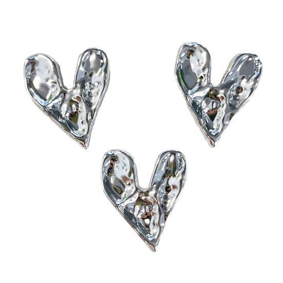 100Pcs Electroplated Star Heart Charms Metallic Flat Back Hearts Stars Decorations DIY Accessories for Craft Projects Jewelry Making Phone Cases