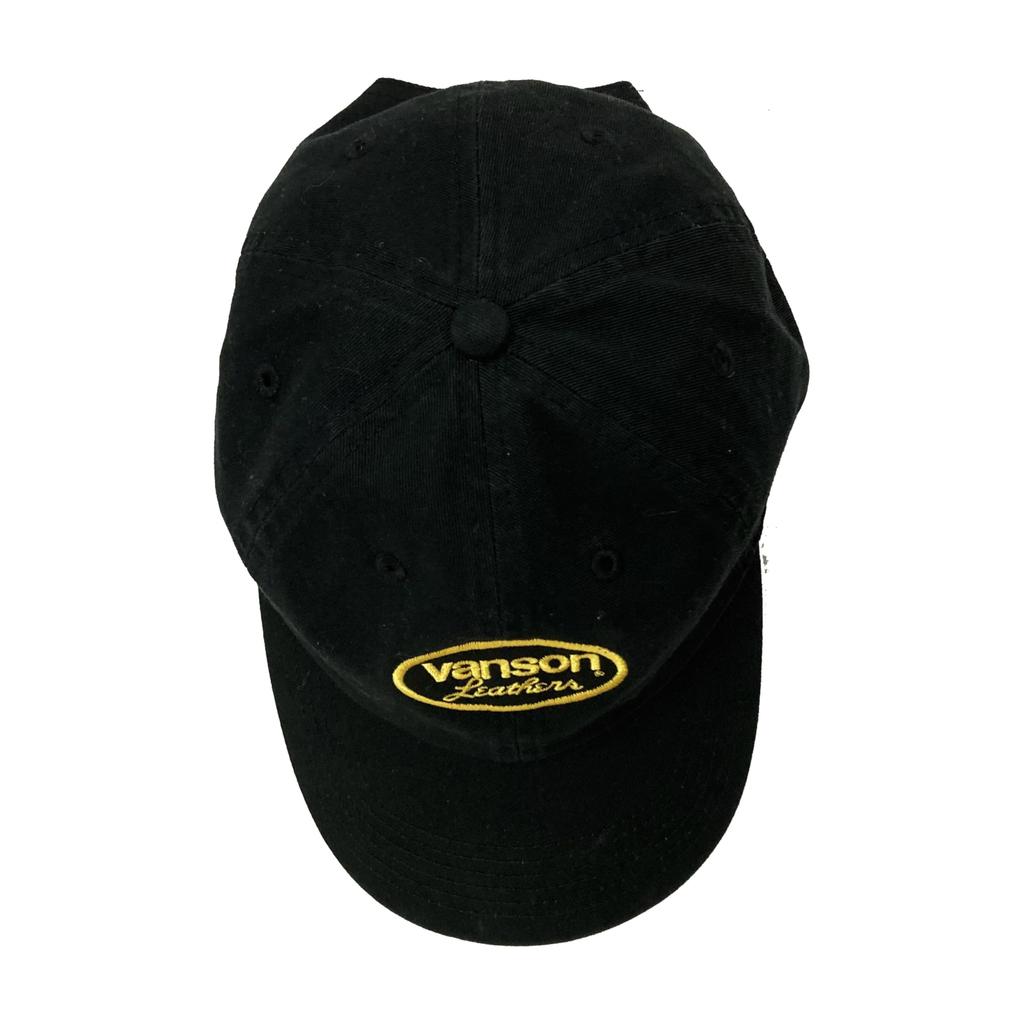 Vanson 885V915 Oval Cotton Baseball Cap (JP, Alphabet, Free Size, Black)