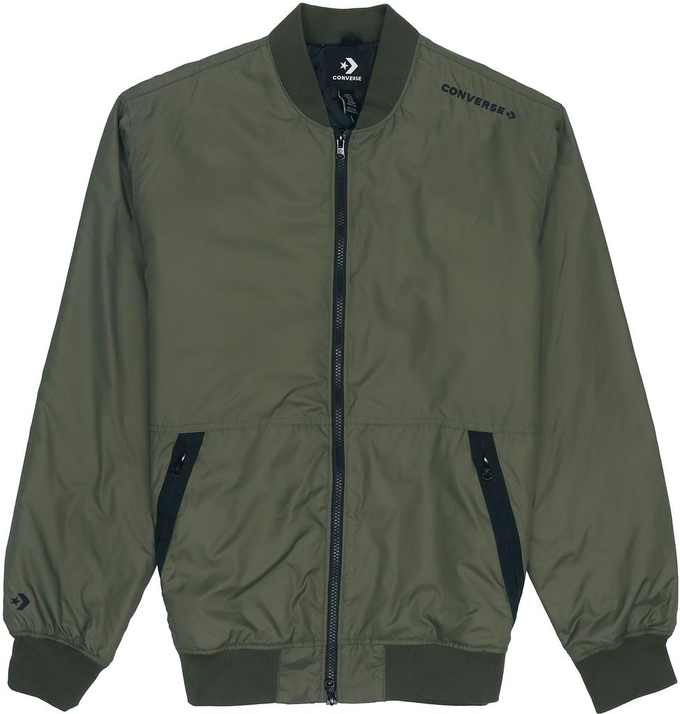 Converse Jackets Men's Green Baseball Collar Moderate 10018368-A02