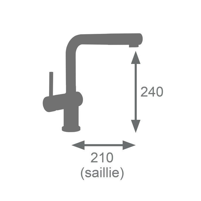 Spültischarmatur - Verchromt - Ausziehbare Brause - EDOUARD ROUSSEAU - CARRÉ