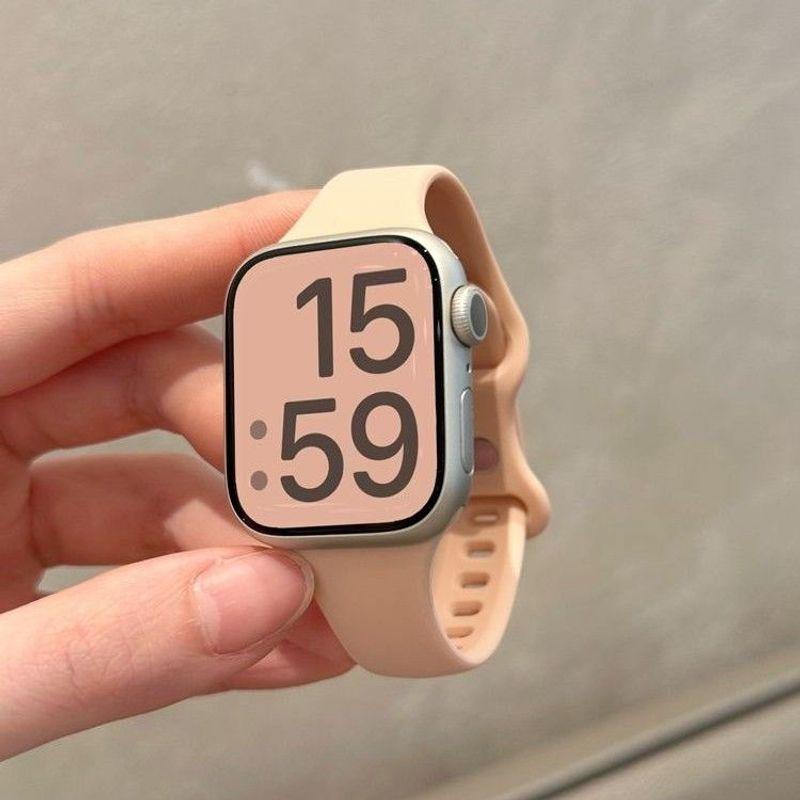 

New Arrival Small Waist Butterfly Clasp Liquid Silicone Strap for Huawei Fit3/Fit4 Apple S10iwatchs9 Sand powder] Applicable: Huawei Fit3/FIT4/FIT4Pro