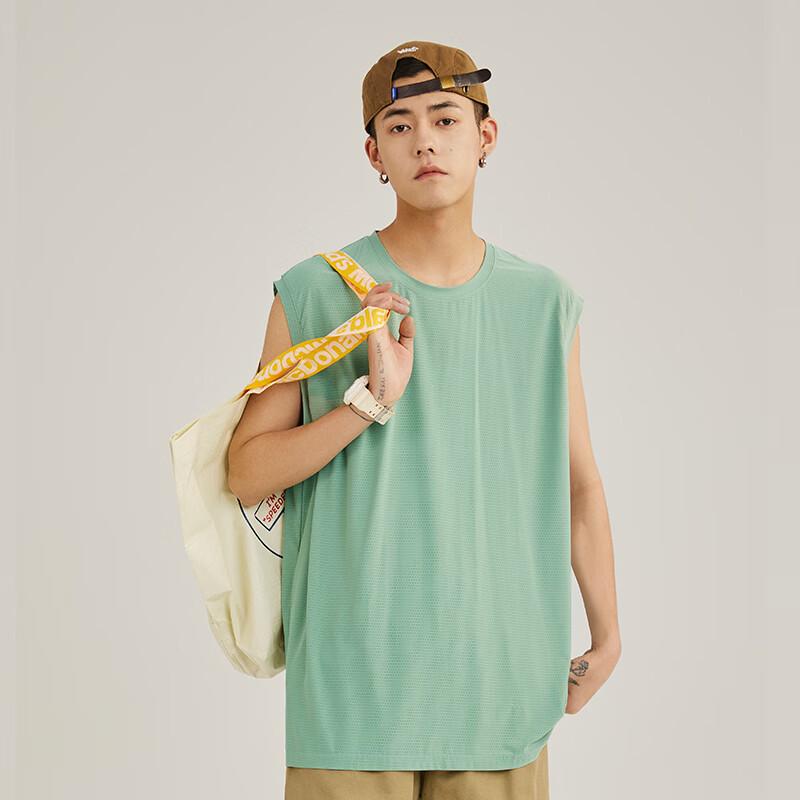 Jeanswest Men's Summer Ice Silk Quick-Dry Athletic Tank Top and Shorts