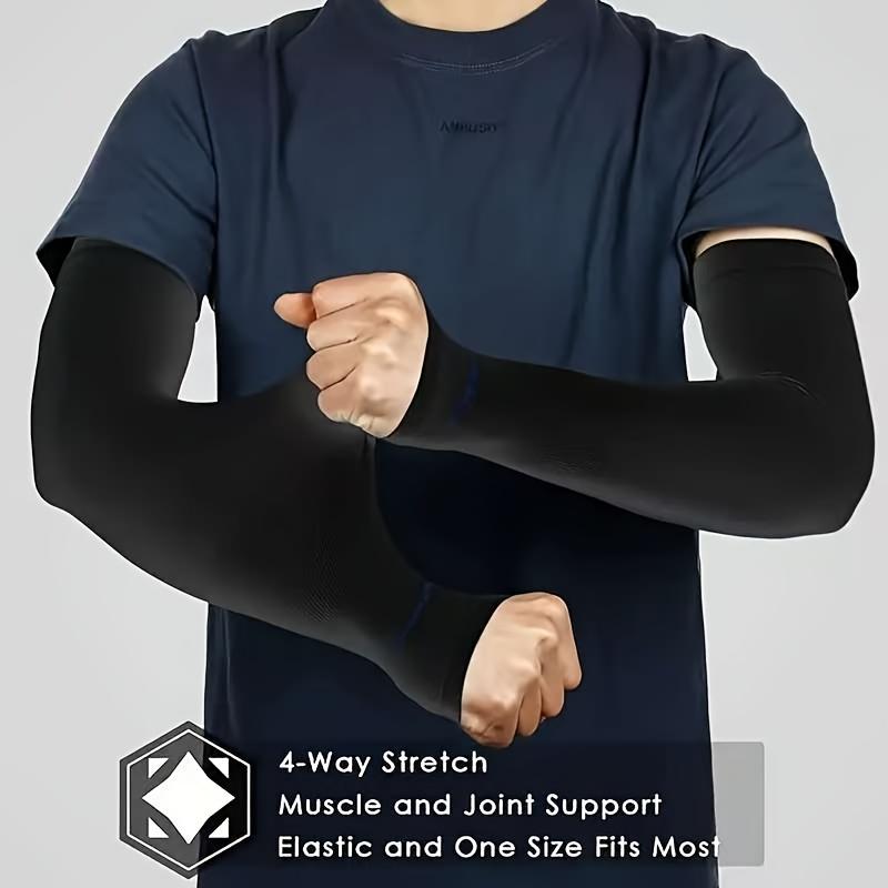 3 Pairs Unisex Arm Sleeves Summer Ice Fiber, Breathable Lightweight UV Sun Protection, Elastic Seamless Fit White Grey Black