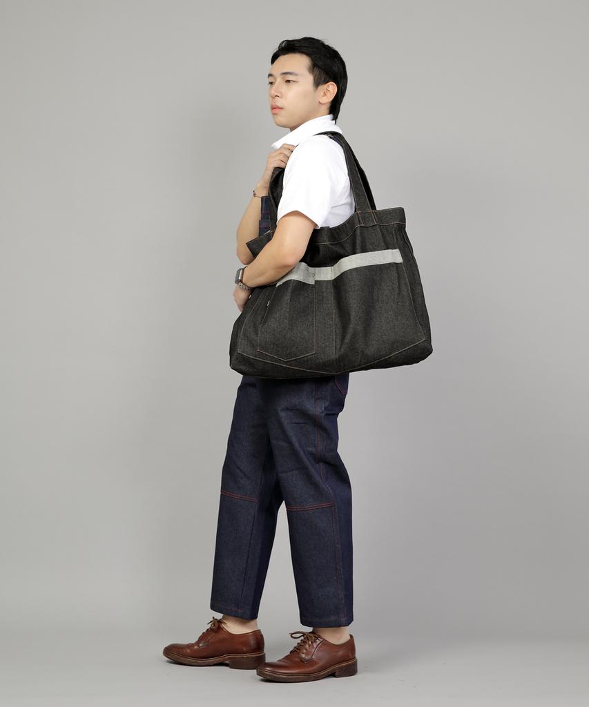 Saintcrew City Boy Mega Big Shoulder Bag Cbm-110 Black Denim Brs