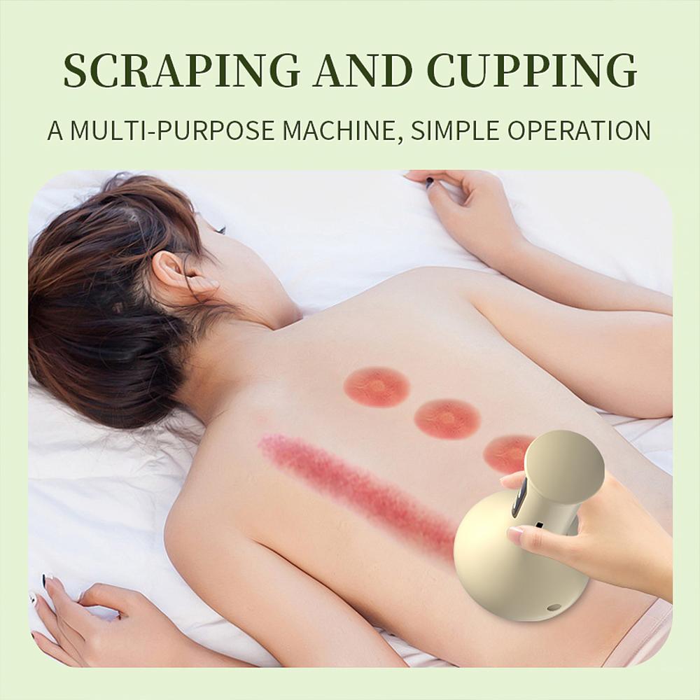 Electric Cupping Device Rechargeable Suction Cup Cellulite Massage Cordless Vacuum Massage Jars with Heat Gua Sha Tool 9 Levels