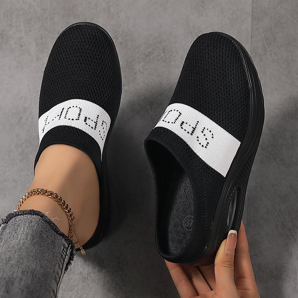 Neue Damen-Frühlingsschuhe Mesh-Freizeitschuhe Fußbedecker atmungsaktive Slipper Einzelschuhe Flyknit Übergröße