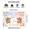 2D Gender Reveal Teddy Bear Backdrop Photography Background