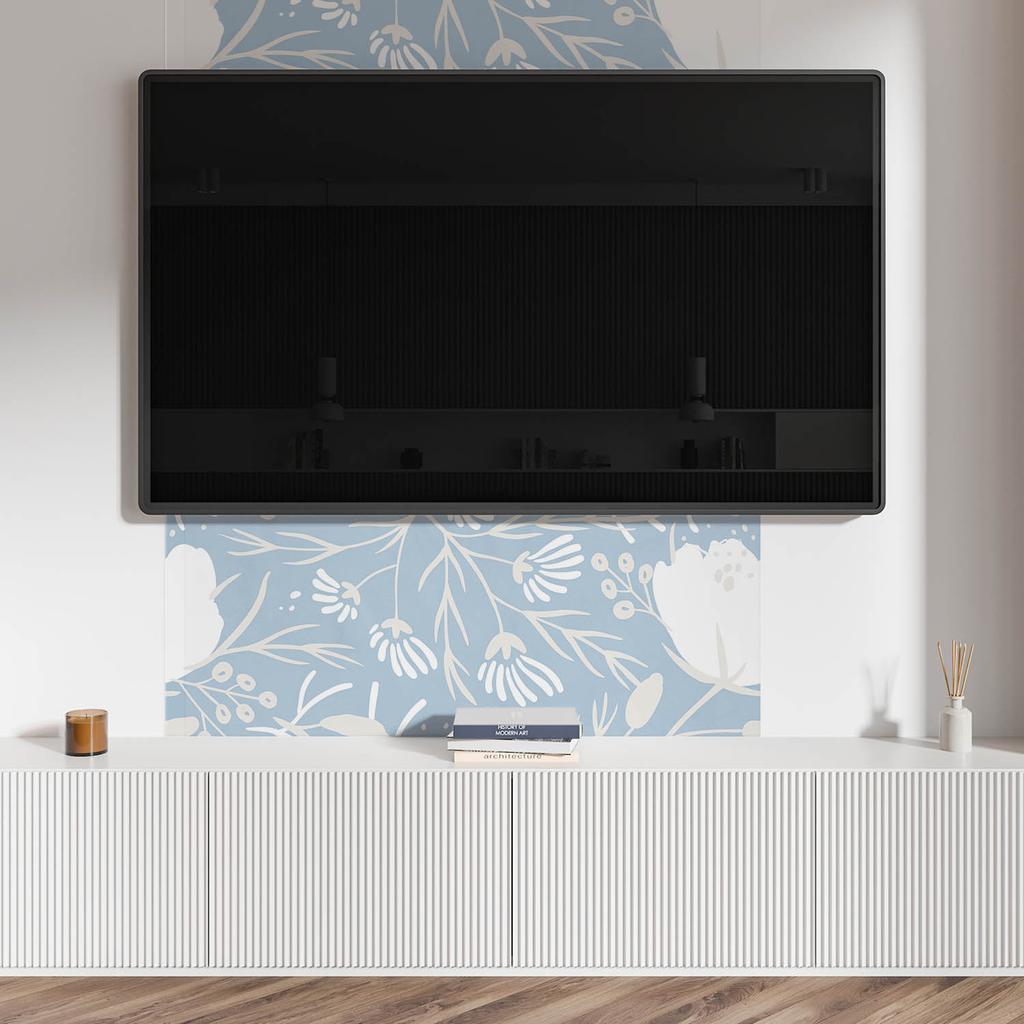 Panel Samoprzylepny Z Nadrukiem - Idealny Do Kuchni 120X60 Cm Kwiatowy Wzór Na Tle