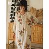 24 Autumn New Women's Rayon Satin Sweet Mori Fruit Outwear Print Cardigan Long Sleeves Home Nightdress