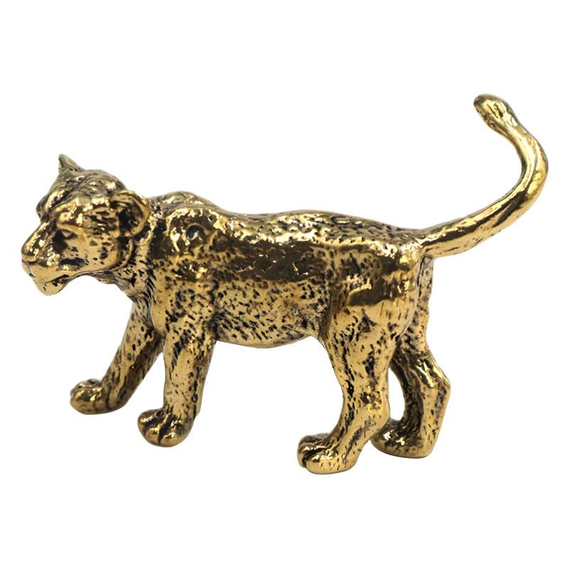 Ottone Puro Vintage Leone Creativo Casa Ufficio Scrivania Piccolo Animale Ornamento Artigianato Vendita all'Ingrosso per Bancarelle da Strada