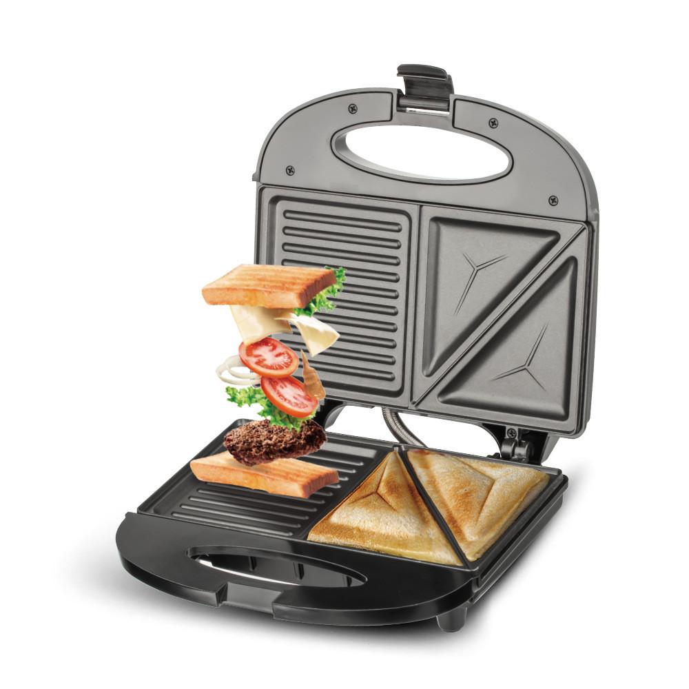 750W Double Sided Heating Sandwich Maker Mini Waffle Machine Household Multi Functional Breakfast Machine