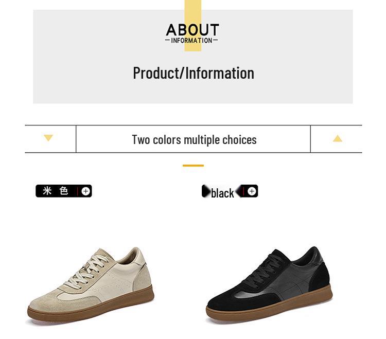 Men's Breathable Lace-up Sports Shoes, 8cm Height Increasing, Lightweight, Thick Sole, Casual Training Board Shoes