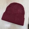 Fashion commuter style men's and women's knitted hats solid color warm eversion jacquard thickened wool hat outdoor hat