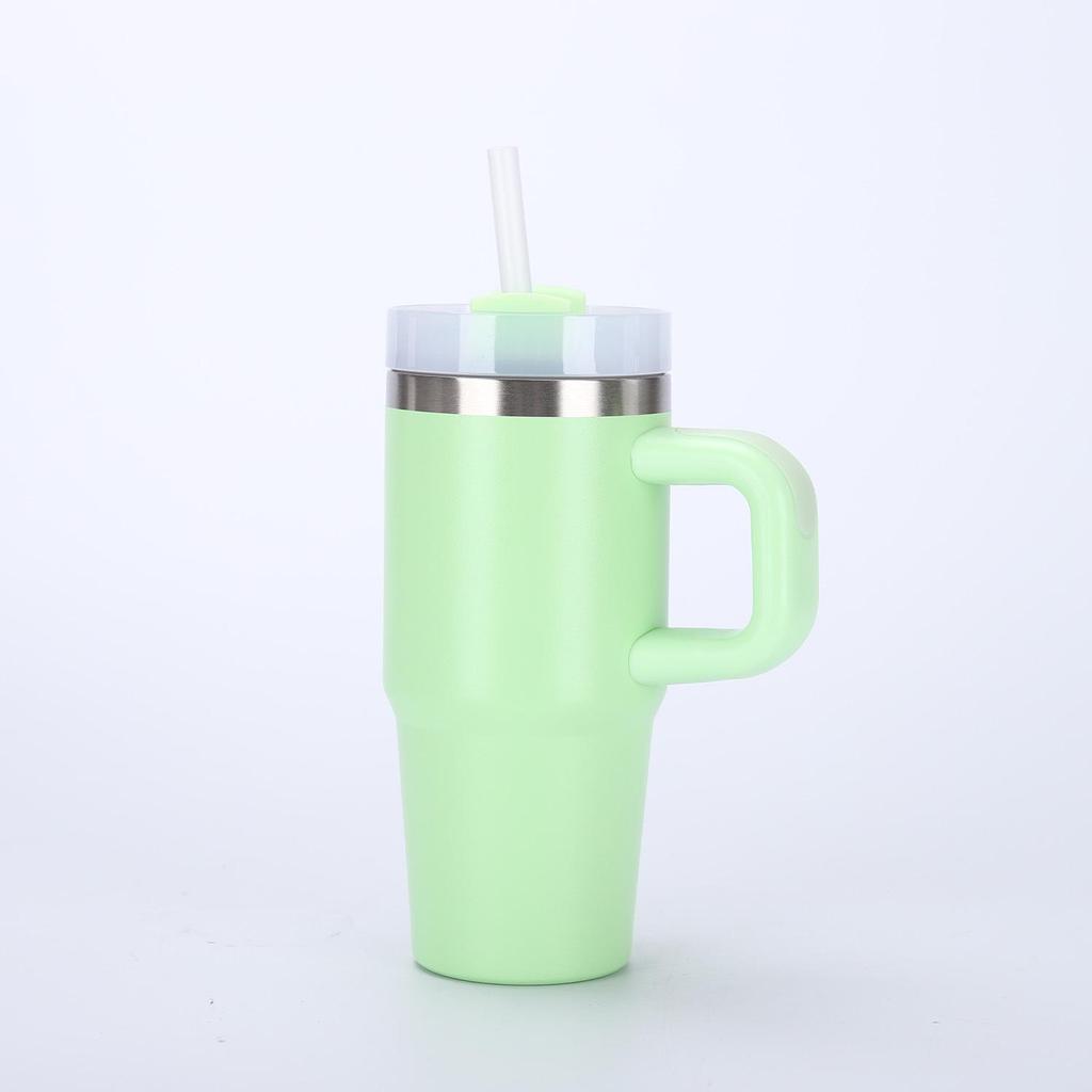 14-20oz Edelstahl-Thermosbecher mit Griff und Strohhalm