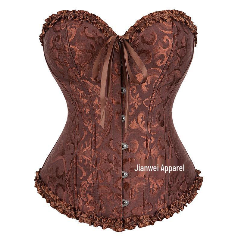Jacquard Lace Fishbone Corset: Party-Style Shaping Top