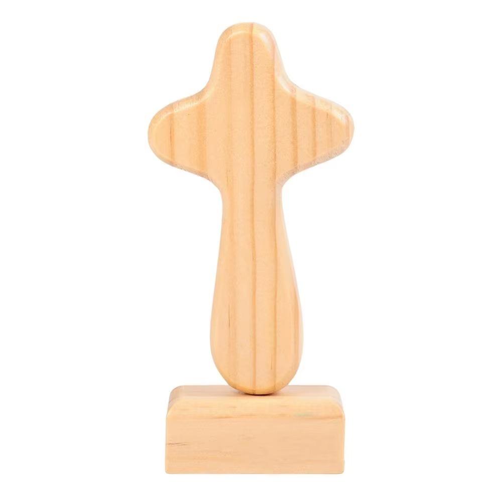 Magnetic Base Crosses Figurine Portable Crucifix Sculpture Wood Cross Statue  Living Room