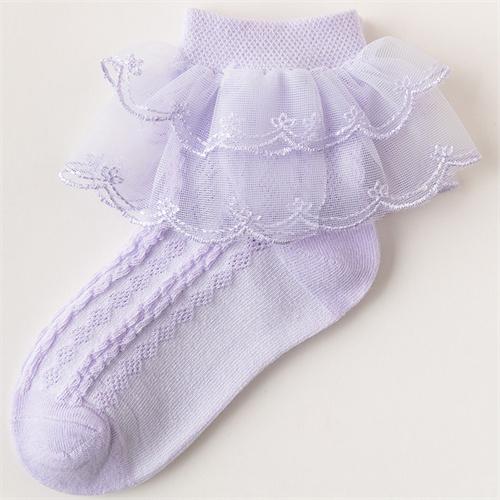 1-15Years Kids  Sprng Summer Baby Princess Socks For Girls  Solid Lace Cotton Soft Fashion Sweet Children's Socks