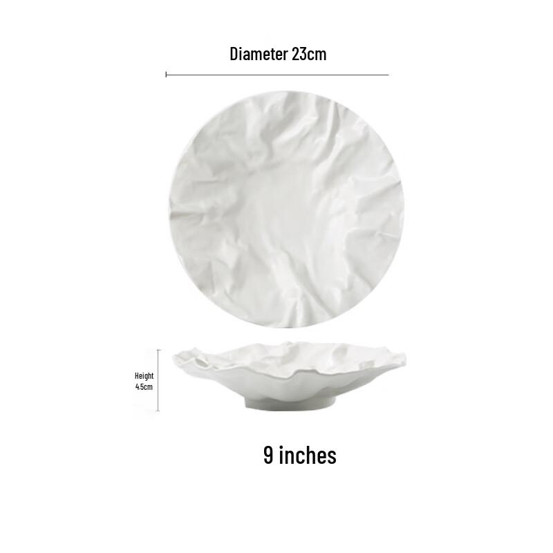 Deou Starlight Неправильной формы плиссированная керамическая салатница