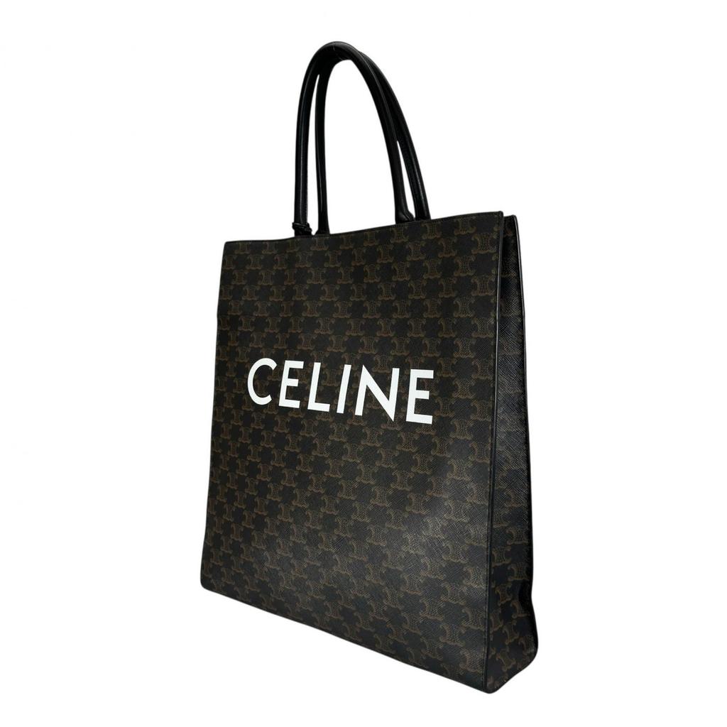 CELINE Vertical Cover Large Tote Bag Brown unisex used