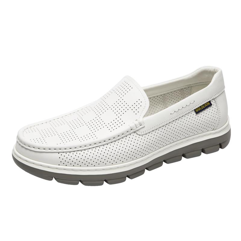 Goldlion Men s Breathable Perforated Business Leather Shoes 43 белый