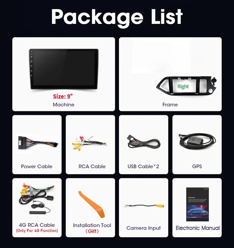 For Kia Morning 2 Picanto 2011 - 2017 Right Handle Drive Android 13 Auto Radio Car Multimedia Player GPS Navigation WIFI Carplay