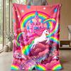 Rainbow Unicorn Art Theme blanket Lightweight Warm Flannel Blanket Decorative Throw Blanket for Home Decoration