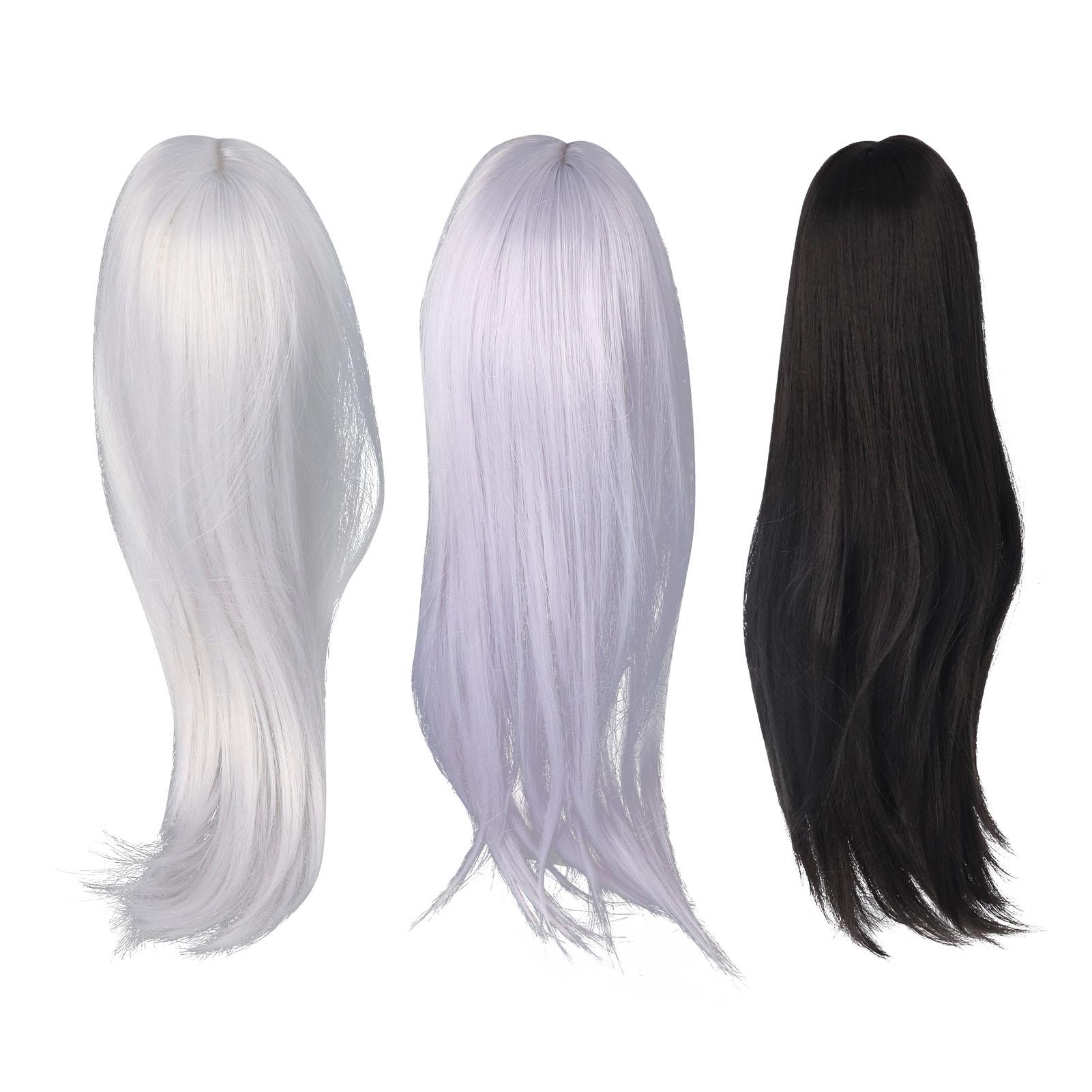 

1/3 Ball Jointed Doll Wig Centre Parting Soft High Temperature Silk Easy Styling Ball Jointed Doll W Black