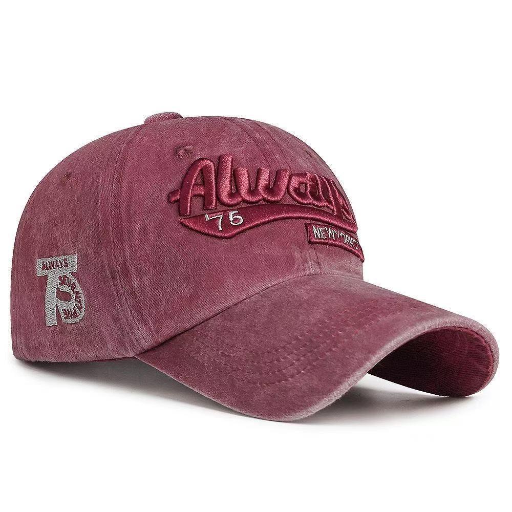 New Retro Baseball Cap Washed Cotton Letter Embroidered Peaked Cap Snapback Hat Gift