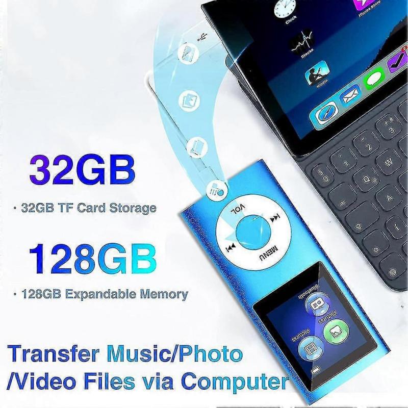 Mp3 Player With Bluetooth 5.0, Music Player With 32gb Tf Card,fm,earphone, Portable Hifi Music Play