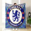Modrý lev držící hůl, obklopený textem „Chelsea Football Club“. deka na všechna roční období přikrývka na polední siestu hodit dárek