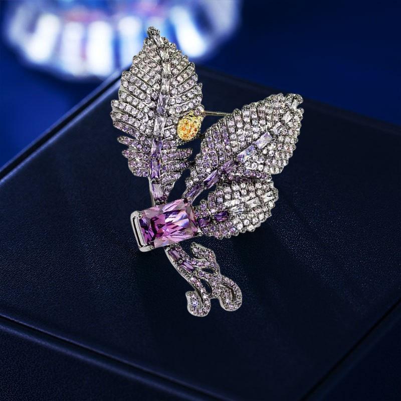 Leaf Brooch Women'S High-End Niche Versatile Suit Coat Corsage Exquisite Pin Accessories