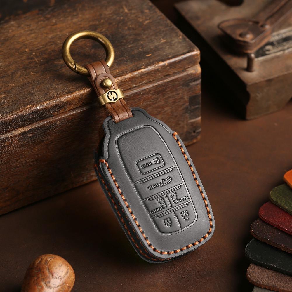 

Handmade Genuine Leather Key Cover for Toyota Sienna Alphard Vellfire Creative Car Key Case