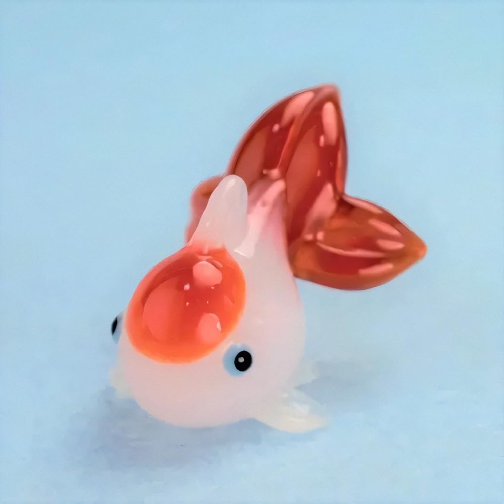 Fourcart Cute Handmade Glass Crafts [Bubble Goldfish Small] x 6-Piece Set