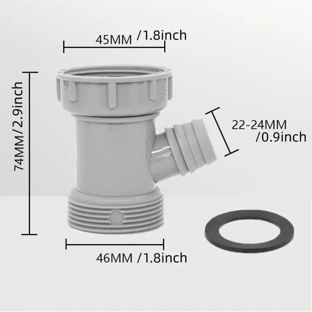 Simple Sewer Branch Connector Durable Kitchen Drain Pipe Adapter Sink Drainpipe Adapter  Kitchen