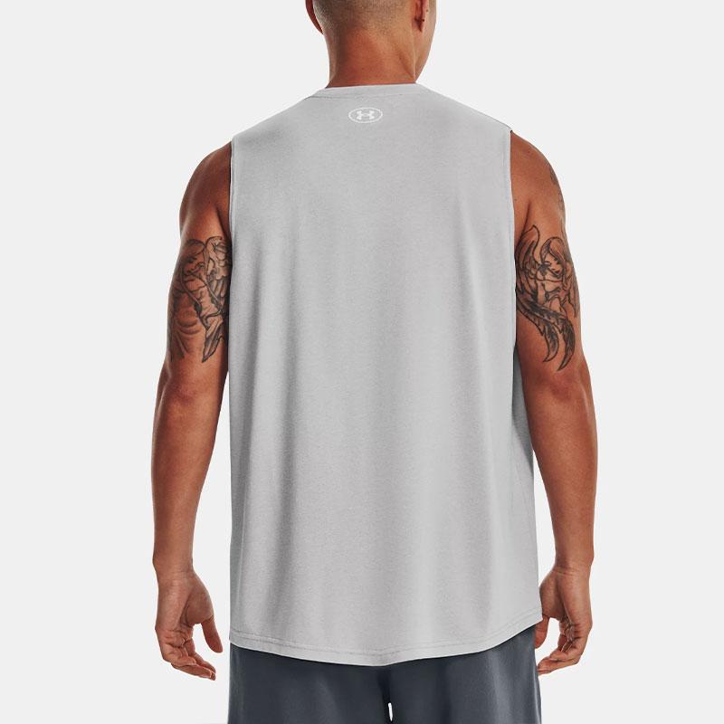 Under Armour UA Tech™ Team Solid Comfortable Soft Quick-Dry Moisture-Wicking Loose Sleeveless Tank Top Men tops Gray 1376840-011
