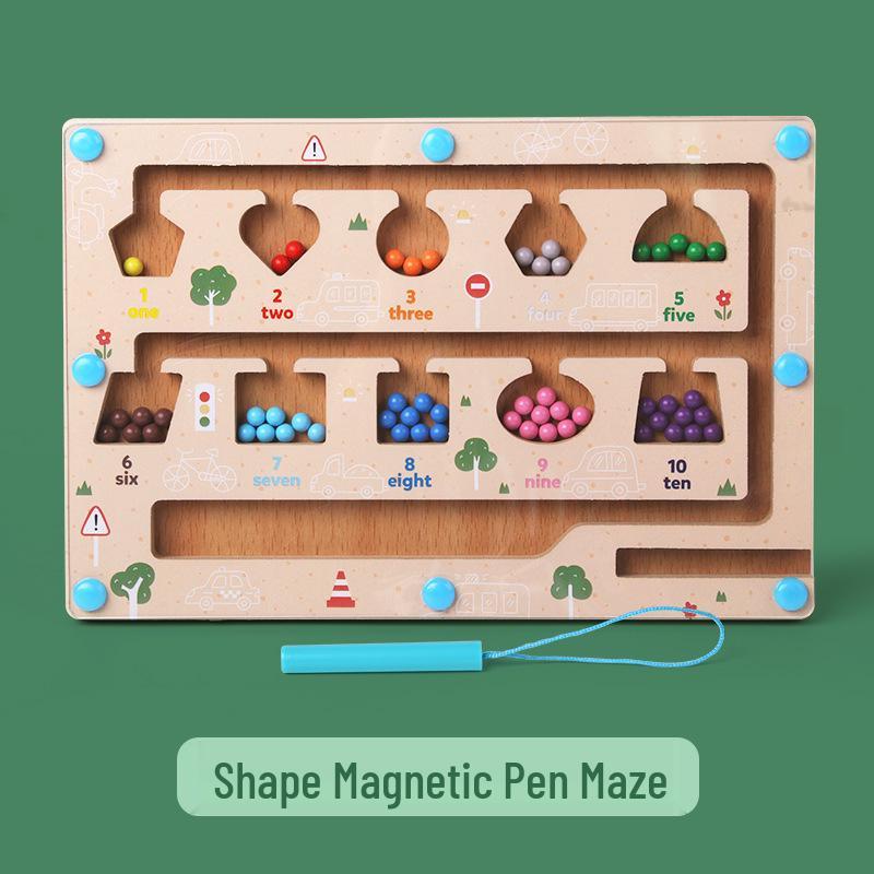 Wooden Magnetic Maze Toy: Number Recognition & Concentration Training for Kids 3+