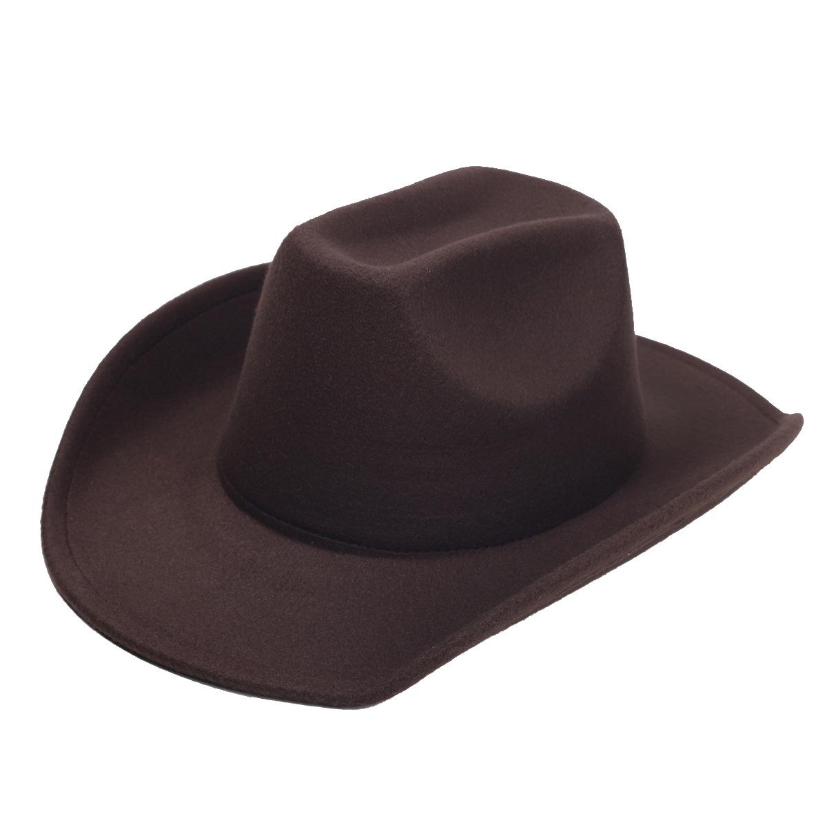 Autumn/Winter British Style White Wide-Brim Wool Fedora Hat Child (54cm)