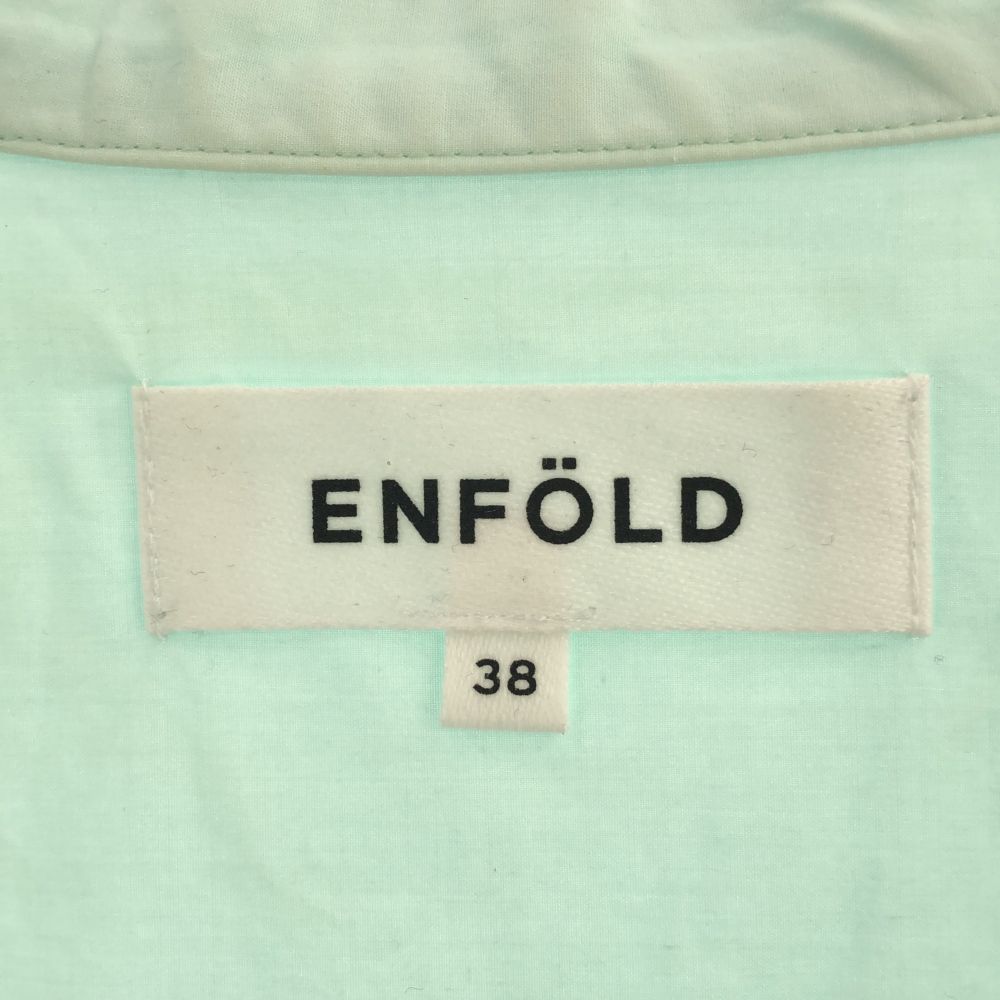 ENFOLD Made In Japan Long Sleeve Band Color Shirt 38 Green System Women Used