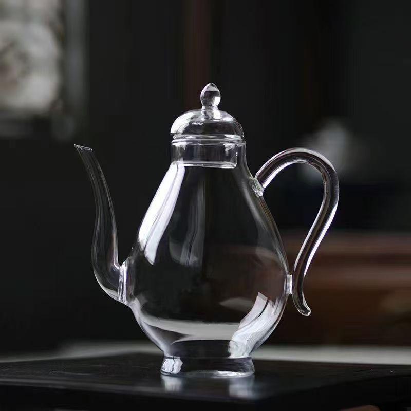 Xiao Qing Gan Glass Teapot: Song Dynasty-Inspired, High-Temperature-Resistant Guifei Pot for Green Tea Brewing.