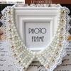 Fashion Wild Retro Beaded Sequins Rhinestones Pearl Lace Collar False Necklace DIY Clothes Shirt Sweater Decoration