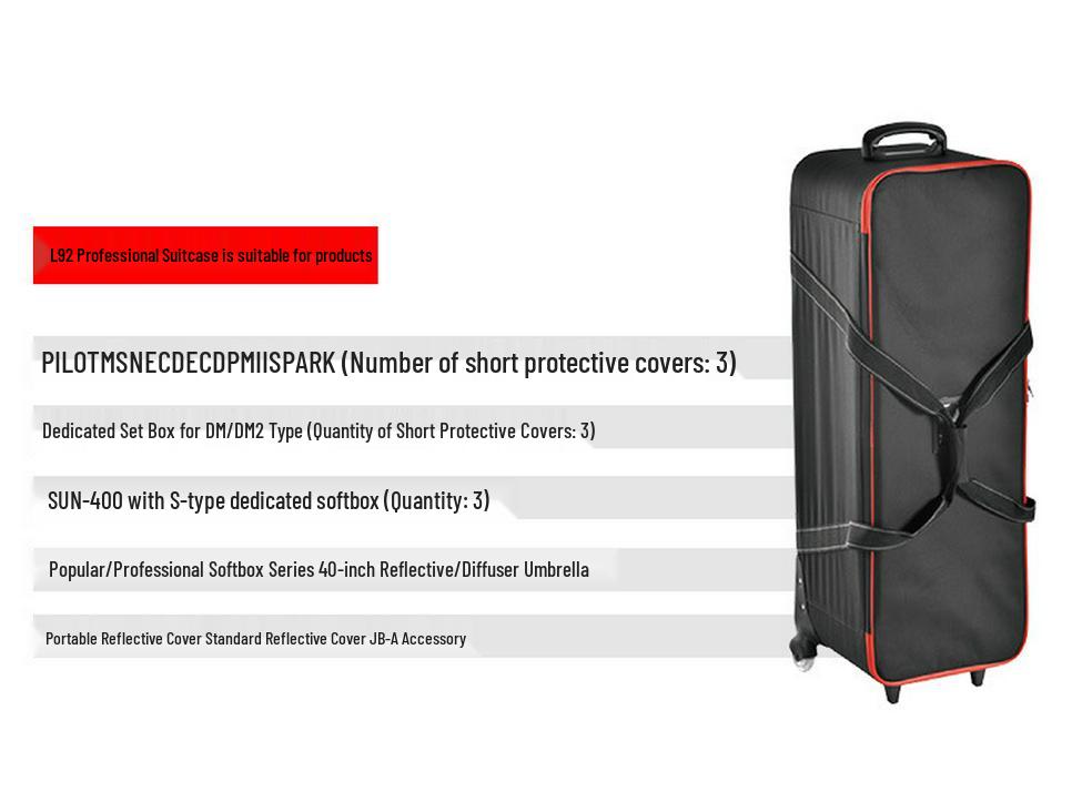 Jinbei Standard Set Case with Double Wheels for Photography Equipment