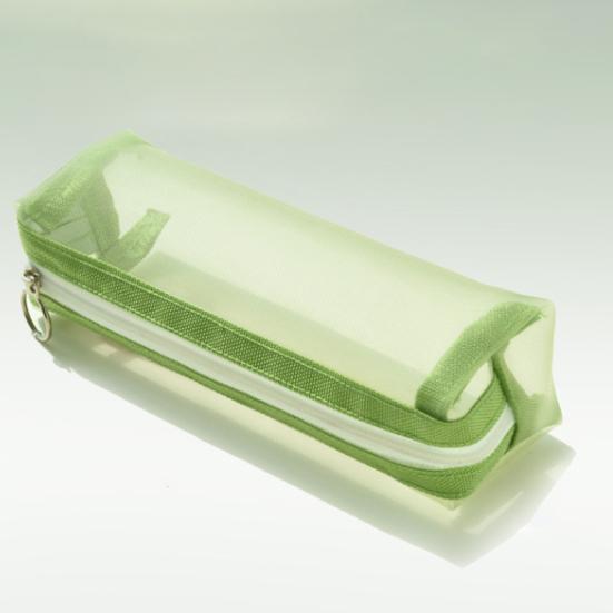 Pencil Pouch with Zipper Large Capacity Wear Resistant Solid Color Transparent Mesh