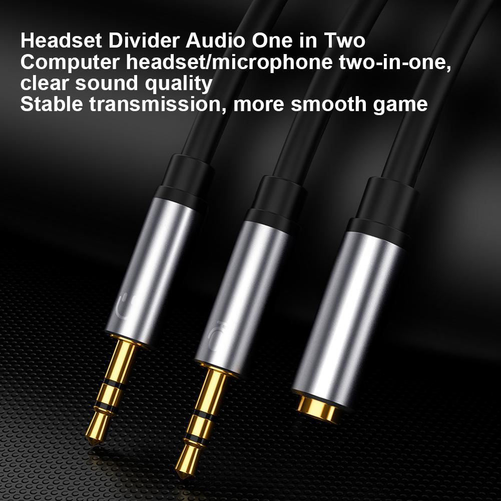 3.5 One Female to Two Male 2 In 1   Cable TV Amplifier Sound Car Connecting Wire